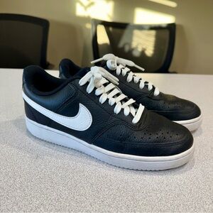 Nike Court Vision Low Next Nature Black White Sneakers Shoes Women’s Size 6.5